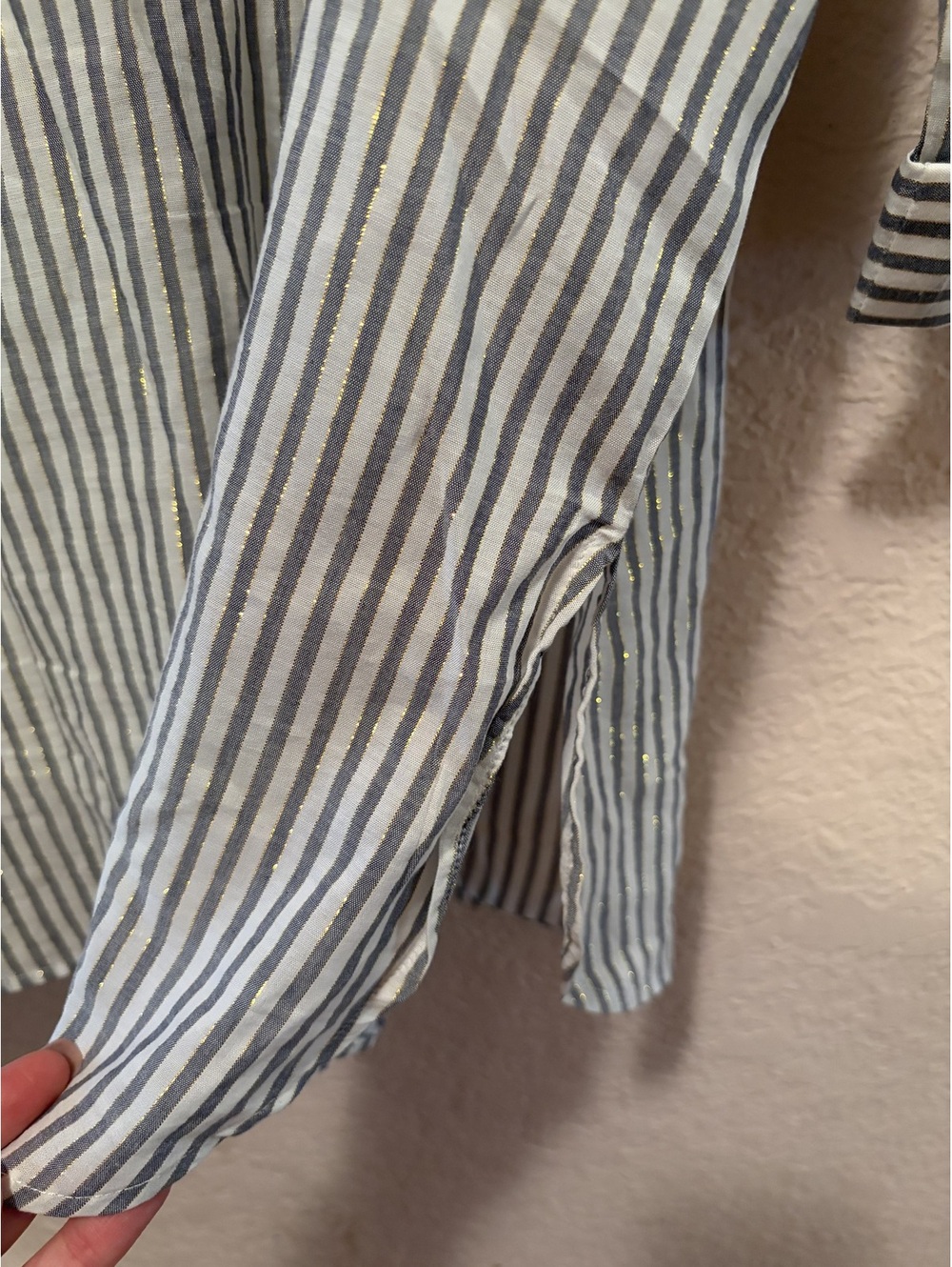 Jones‎ New York Signature Women's Striped Button-Up Shirt with Back Lace-Up - Picture 8 of 8
